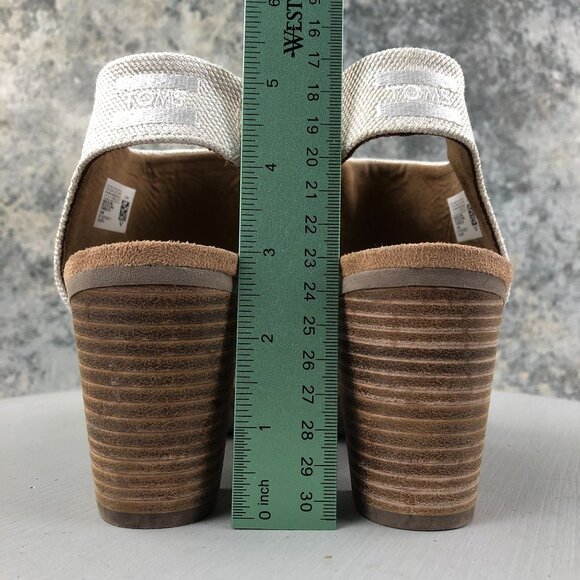Toms Women's Size 8 Majorca Natural Cream Open Toe Cutout High Heel Sandals - Picture 8 of 15